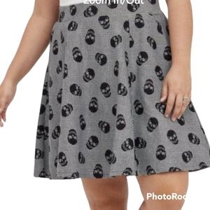 Torrid Ponte Plaid Skull Skater Skirt Size 12 NWT